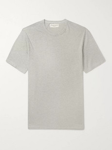 Officine Generale Striped Cotton-blend T-shirt In Gray