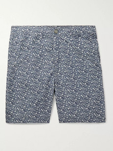 Onia Slim-fit Long-length Printed Swim Shorts In Blue