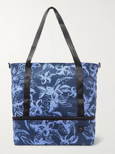 Onia Printed Cotton-canvas Tote Bag In Blue