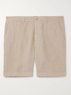 120% Wide-leg Linen Shorts In Neutrals
