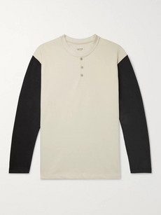 FEAR OF GOD OVERSIZED COLOUR-BLOCK LOOPBACK COTTON-JERSEY HENLEY T-SHIRT