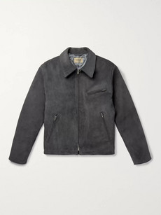 Fear Of God Slim-fit Suede Jacket In Gray