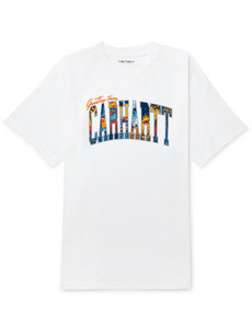 Carhartt Logo-print Cotton-jersey T-shirt In White