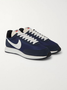 NIKE AIR TAILWIND 79 SHELL, SUEDE AND LEATHER SNEAKERS