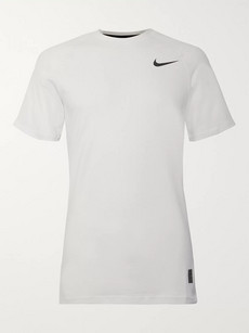 Nike Pro Slim-fit Mesh-panelled Dri-fit Breathe T-shirt In White