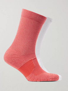 Nike Two-pack Multiplier Logo-intarsia Dri-fit Crew Socks In Pink