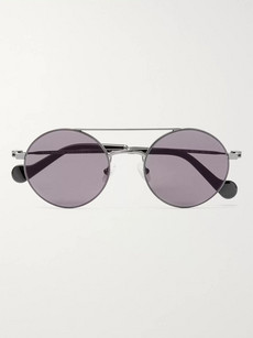 Moncler Round-frame Gunmetal-tone Sunglasses