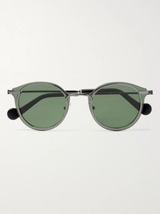 Moncler Round-frame Gunmetal-tone Sunglasses - Gunmetal - One Siz