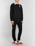 Off-White Faux Shearling-Trimmed Cotton-Corduroy Jacket