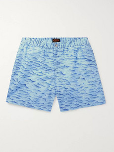 Tod's Mid-length Printed Swim Shorts In Blue