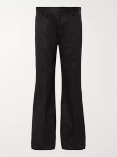 Balenciaga Light-grey Wide-leg Cotton-twill Trousers In Black