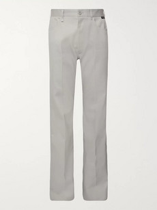 Balenciaga Light-grey Wide-leg Cotton-twill Trousers In Gray
