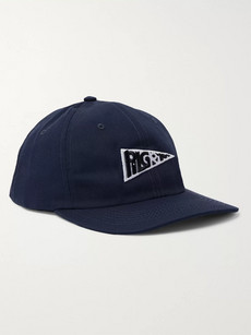 Pilgrim Surf + Supply Logo-appliquéd Eco-twill Baseball Cap In Blue