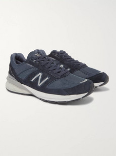 NEW BALANCE M990V5 SUEDE AND MESH SNEAKERS