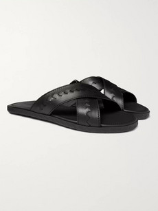 Bottega Veneta Intrecciato-woven Leather Sandals In Black