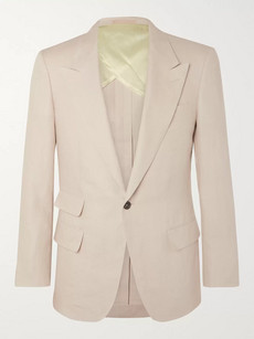 Kingsman Beige Slim-fit Linen Suit Jacket In Neutrals