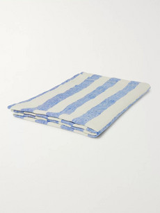 Frescobol Carioca Striped Linen Towel In Blue