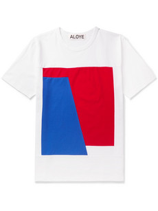Aloye Colour-block Cotton-jersey T-shirt In White