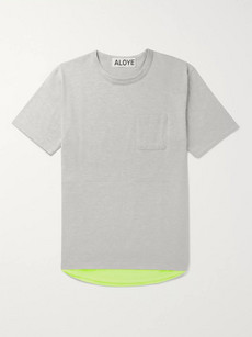 Aloye Shell-panelled Cotton-jersey T-shirt In Gray