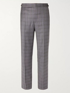 GABRIELA HEARST GREY MARTIN CHECKED WOOL SUIT TROUSERS
