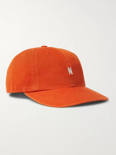 Norse Projects Logo-embroidered Cotton-twill Baseball Cap In Orange