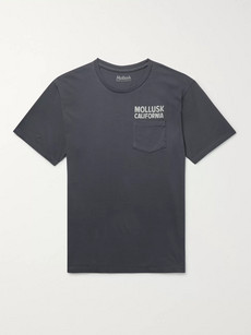 Mollusk Logo-print Cotton-jersey T-shirt In Blue