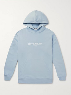 GIVENCHY LOGO-PRINT LOOPBACK COTTON-JERSEY HOODIE