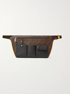 Fendi Logo-jacquard Canvas And Leather Belt Bag In Brown