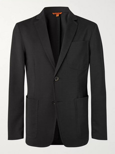 BARENA VENEZIA GREY PRINCE OF WALES CHECKED STRETCH-VIRGIN WOOL SUIT JACKET