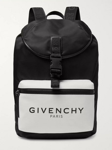 GIVENCHY GLOW-IN-THE-DARK LOGO-PRINT CANVAS AND SHELL BACKPACK
