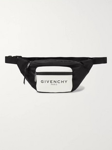 GIVENCHY LOGO-PRINT GLOW-IN-THE-DARK CANVAS AND SHELL BELT BAG