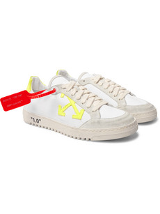OFF-WHITE 2.0 DISTRESSED SUEDE-TRIMMED CANVAS trainers