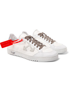 OFF-WHITE 2.0 GLITTERED TEXTURED-LEATHER trainers