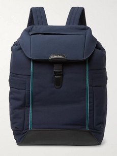 PAUL SMITH LEATHER-TRIMMED CANVAS BACKPACK