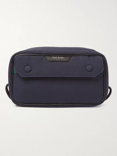 Paul Smith Leather-trimmed Shell Wash Bag In Blue