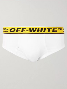 Off-white Stretch-cotton Briefs In White