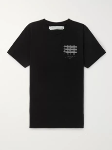 Off-white Slim-fit Reflective-trimmed Cotton-jersey T-shirt In Black