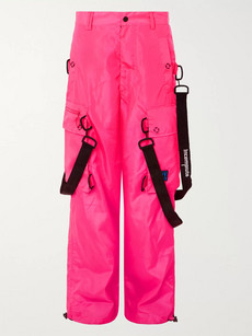 Off-white Wide-leg Logo-detailed Ripstop Cargo Trousers In Pink