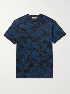 VALENTINO SLIM-FIT LOGO AND CAMOUFLAGE-PRINT COTTON-JERSEY T-SHIRT
