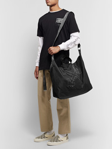 OFF-WHITE UNFINISHED LOGO-PRINT SHELL TOTE BAG