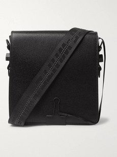 Off-white Binder Clip Leather Crossbody Bag In Black