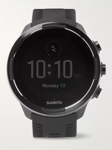 Suunto 9 Baro Gps Stainless Steel And Silicone Digital Watch In Black