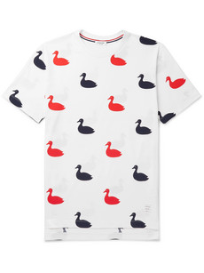 THOM BROWNE PRINTED COTTON-JERSEY T-SHIRT