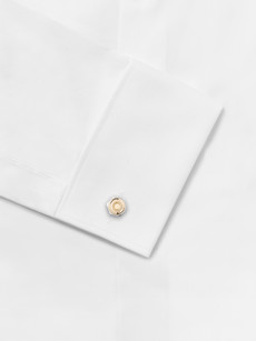 Dunhill Hex 18-karat White And Yellow Gold Cufflinks In Silver