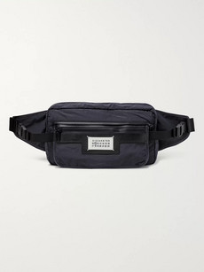 Maison Margiela Leather-trimmed Shell Belt Bag In Blue