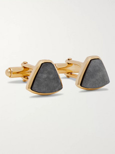 Lanvin Gold-plated Obsidian Cufflinks