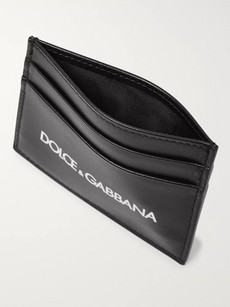 Dolce & Gabbana Logo-print Leather Cardholder In Black