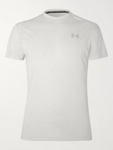 Under Armour Ua Streaker Mesh-panelled Microthread T-shirt In White