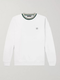 Acne Studios Contrast-trimmed Fleece-back Cotton-jersey Sweatshirt In White