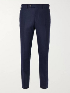 Lardini Skinny-fit Mélange Wool Trousers In Blue